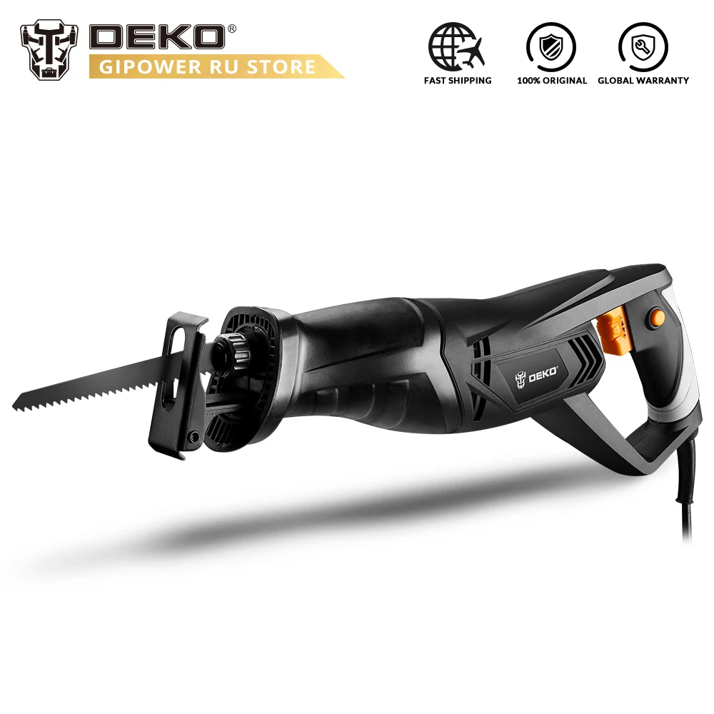 DEKO DKRS01 Portable Reciprocating Saw Electric Saw with Wood Metal Cutting Blade Tool Powerful Wood Cutting Saw DEKO DKRS01 Portable Reciprocating Saw Electric Saw with Wood Metal Cutting Blade Tool Powerful Wood Cutting Saw