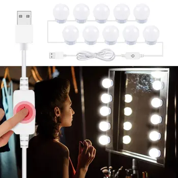 

5V USB LED Vanity Light Touch Sensor Switch Dimmable Makeup Lamp Wall Mirror Light Bulb For Dressing Makeup Table Lovers Gifts