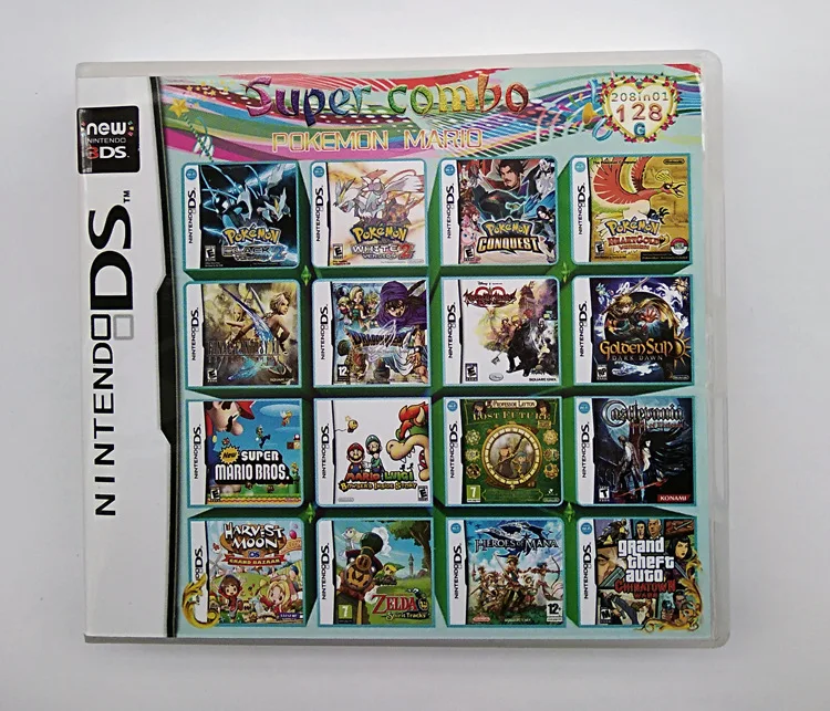 

NDS Pokemon Mario castlevania Series 208 In1 Game