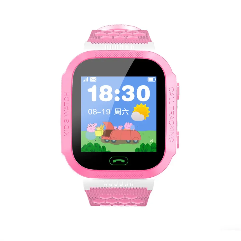 Смарт-часы с GSM локатор Экран трекер SOS для детей на английском языке, 2 цвета силиконовый нетоксичный#20#20#20