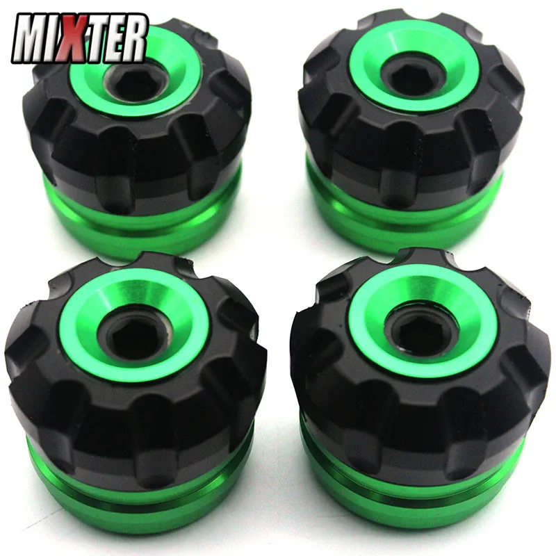 Переднее и заднее колесо мотоцикла Drop Ball передняя ось слайдер маятник для Kawasaki Ninja400 Ninja-400 Z400 Z-400 - Цвет: green 2pair