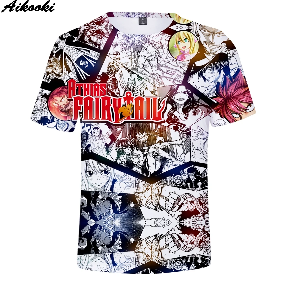 

New Anime 3D Fairy Tail T-Shirt Men/Women Short Slevee T shirt Fairy Tail 3D Print Summer Tee shirt Fashion Hip Hop All-match