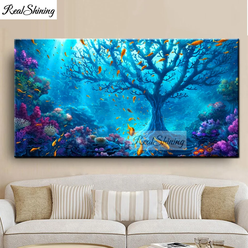 Алмазная живопись 5D сделай сам таинственное дерево полноразмерная/круглая