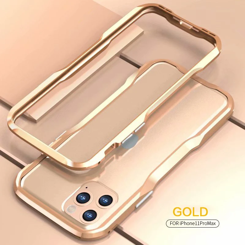 Gold Для Apple iPhone 11 Pro Max X XS Max XR 8 7 Plus роскошный Броня Алюминиевый металлический бампер чехол рамка Защитная крышка Coques Funda - Цвет: Gold