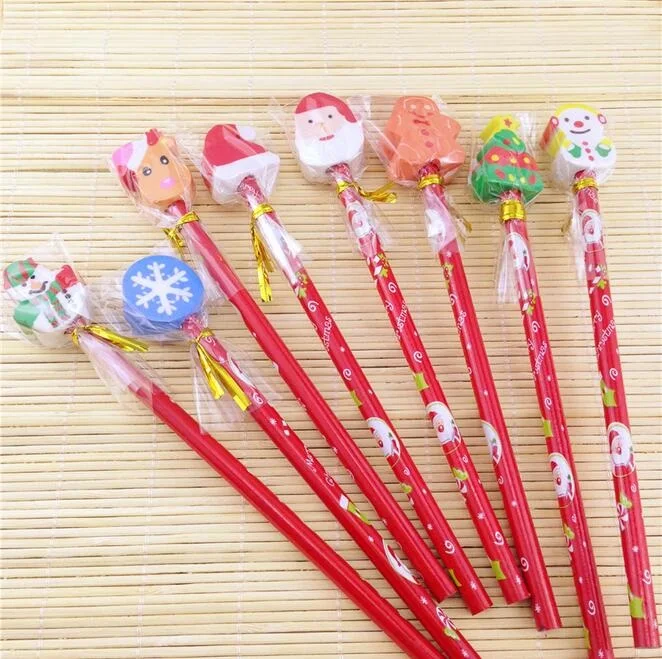 30 шт./лот сладкий красный стержень Рождественский карандаш десять дизайн на выбор цветные карандаши для детей школьные принадлежности для рисования
