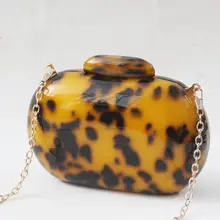 Женская круглая вечерняя сумочка с леопардовым принтом, сумочка для свадебной вечеринки, сумочка для выпускного вечера, акриловая Сумочка, женская сумка