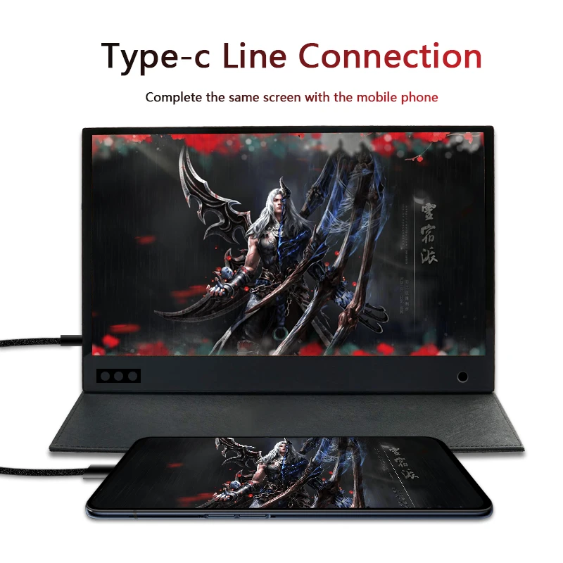 Портативный монитор KSOPUERT игровой Full HD IPS с USB C Mini HDMI Type для ноутбука ПК телефона Xbox