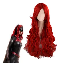 Парик бэтледи Хэллоуин Бэтмен Косплей парик Kate Kane косплей аксессуар длинный волнистый парик Синтез волос высокое качество