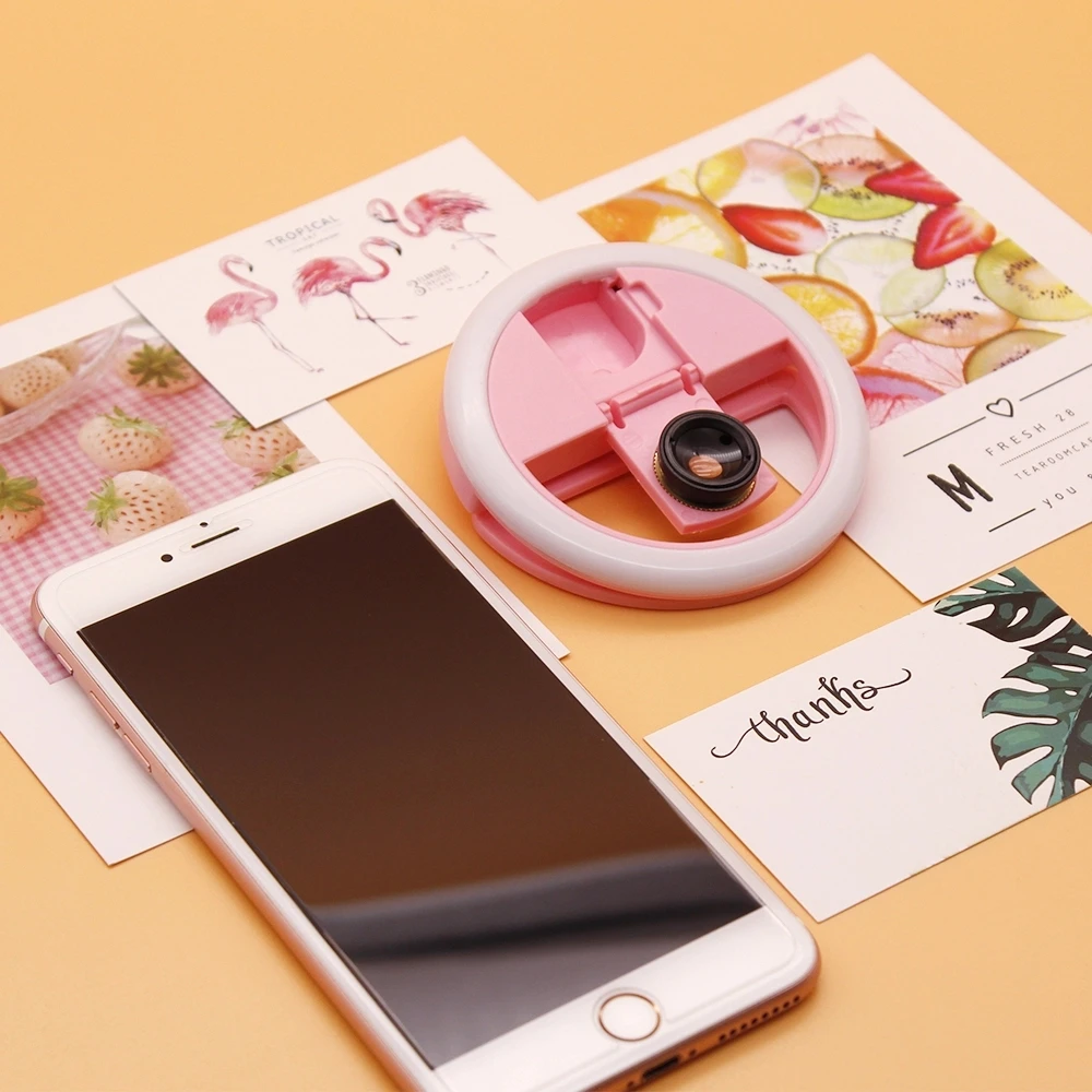 Многофункциональная селфи светильник с Широкий формат и макро объектив