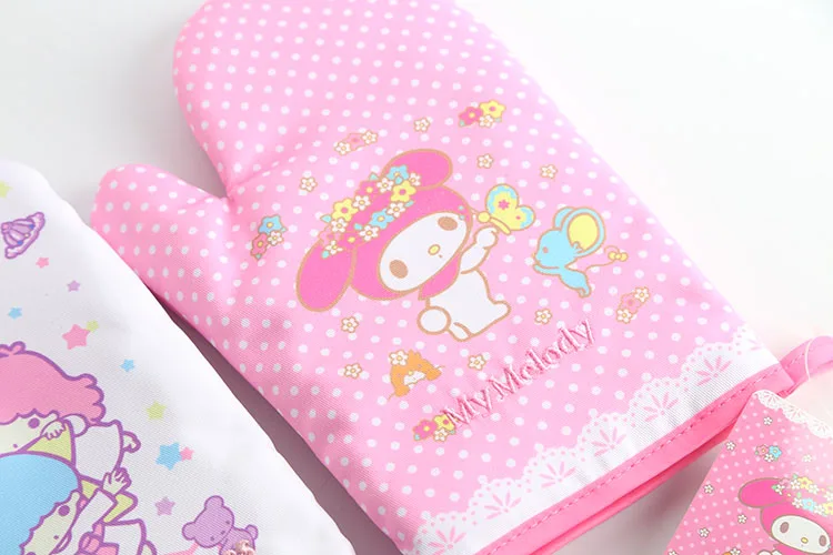 Корейский стиль мультфильм hello kitty Анти-горячие перчатки для выпечки микроволновой печи изоляции перчатки для выпечки Прихватки для духовки перчатки для духовки