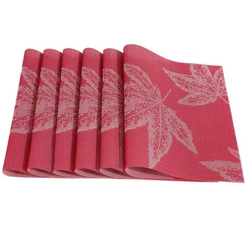 

Placemats Maple Leaf Place Mats Fall Placemats Set of 6 Easy to Clean Heat Resistant Waterproof Non Slip for Dining Kitchen Fest