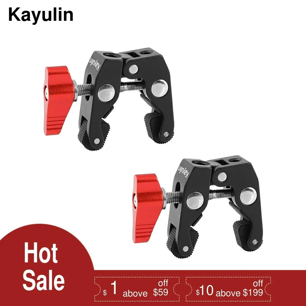 Kayulin 2 шт. Супер Зажим краба с 1/4 &quot-20 &amp 3/8&quot-16 монтажных точек (красная T-образная