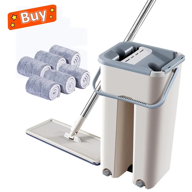Magic Quickly Cleaning Mops with Bucket Floors Squeeze Flat Mop Home Kitchen Magic Quickly Cleaning Mops with Bucket Floors Squeeze Flat Mop Home Kitchen