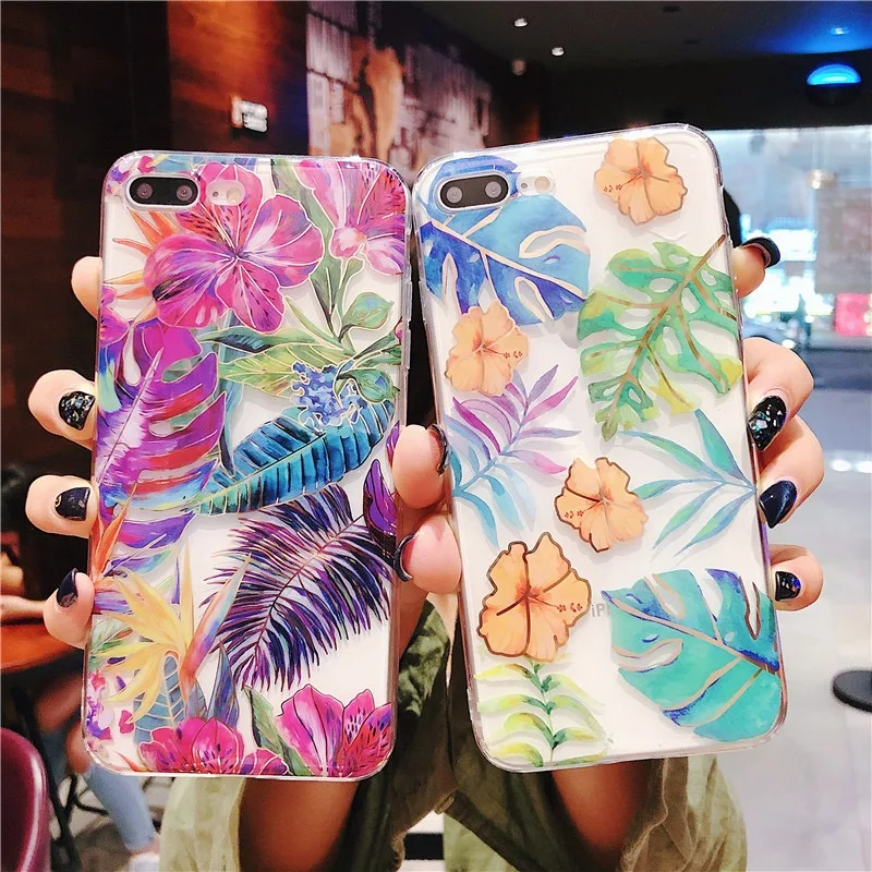 

For iPhone 11 Pro Max XR X XS 8 7 6 6S Plus Cover Blossom Floral Glossy Finish Soft TPU Case