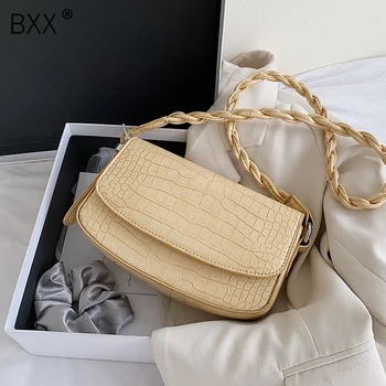 

[BXX] Small PU Leather Lady Crossbody Bags For Women 2020 Summer Solid Color Shoulder Handbags Female Cross Body Bag HM831