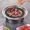 Stainless Steel Korean Charcoal Barbecue Grill Round Non-stick Barbecue Grills Portable Charcoal Grill for Outdoor Camping BBQ ► Photo 3/6