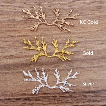 

10pcs/lot 25x59mm Metal Pine Tree Branch for Diy Necklace Jewelry Making Findings Components Handmade Craft Supplies Wholesale