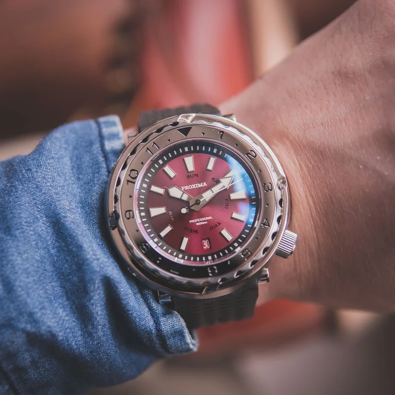 US $203.94 PROXIMA Fashion Mens Dive Watchestuna Diver Men Automatic Mechanical Watch 300m Waterproof Wristwatches C3 Luminous Sport NH35