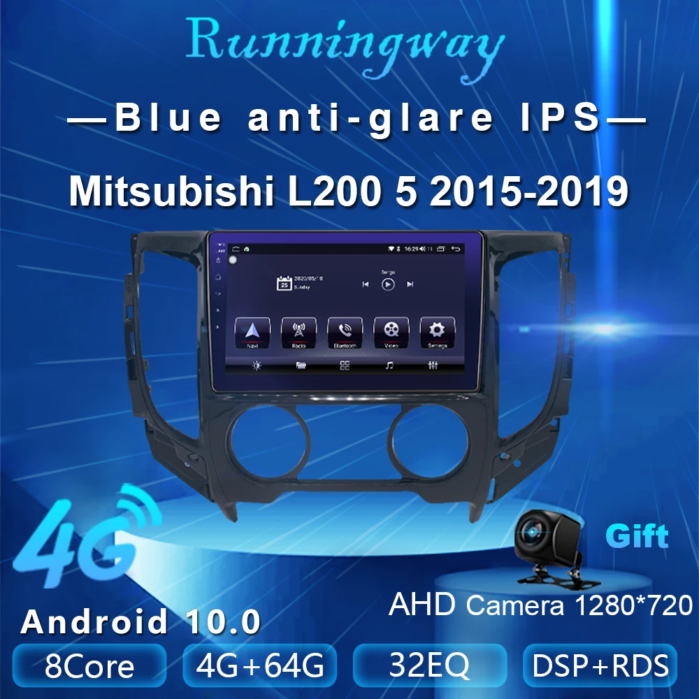Runningway 5G автомобильный DVD-плеер для Mitsubishi Triton L200 2015-2019 Android 8. 1 4G + 64G автомобильное