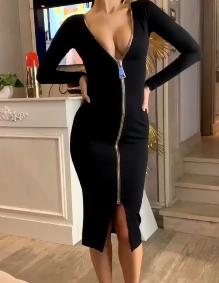 

Free Shipping 2020 New Winter Women sexy black blue red v neck long sleeve Bandage Dress Elegant Bodycon Party Dress Vestido