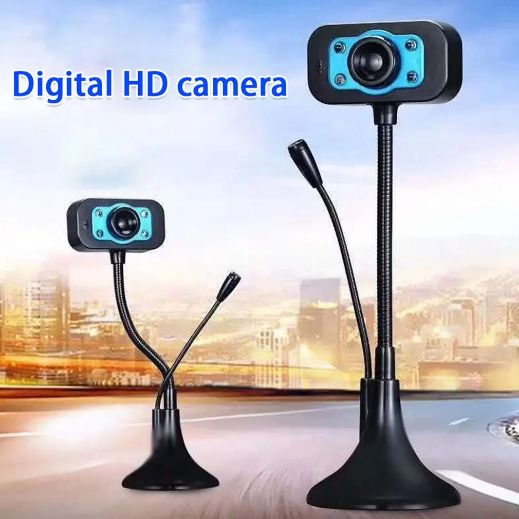 

LED Webcam Desktop Computer Camera PC Video Usb Webcams With Microphone Night Vision Camera Web Cam