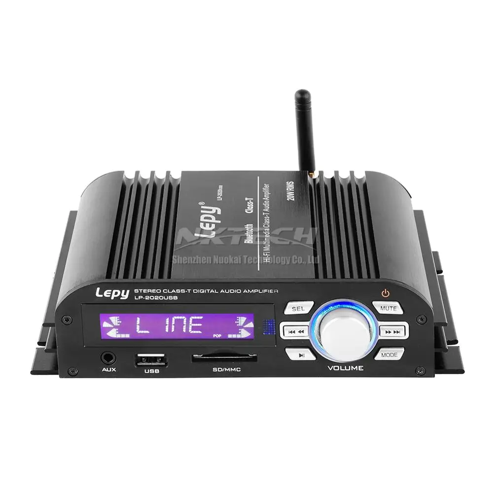 LP- USB Lepy автомобильный усилитель Bluetooth 4,0 Цифровой плеер класс-T 2x20 Вт RMS HIFI стерео аудио Мощность домашний мультимедийный SD AUX EQ
