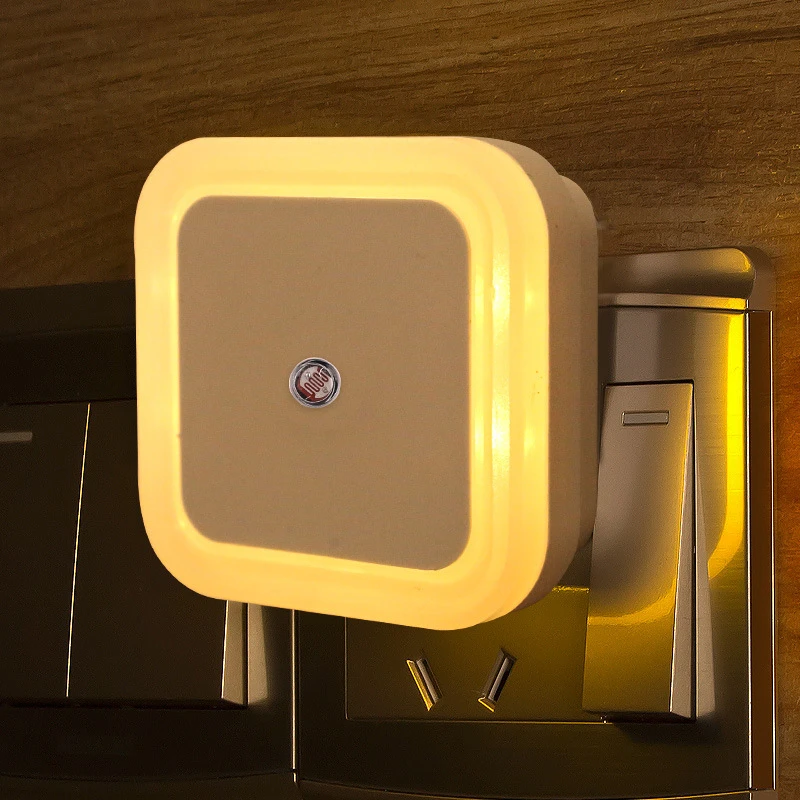 

LED Night Light Wireless Sensor Control Square Night Lights EU Plug Nightlight Lamp Kids Baby Living Room Bedroom Decor Lighting