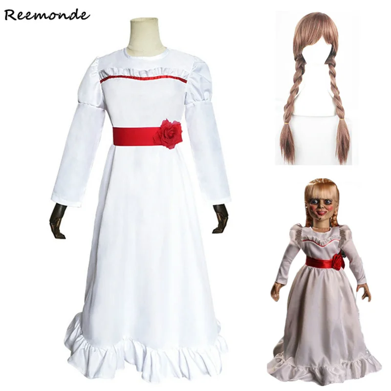 Фильм Annabelle платье для косплея Призрак Кукла белое принцессы юбка девочек цвет