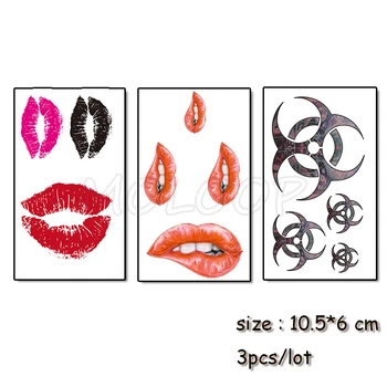 

Temporary Tattoo red lip mouth biochemical sign Water Transfer Tatoo Sticker Tattoo small Tatto Body Art Tatoo Girl Boy Tatto