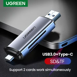 UGREEN – lecteur de cartes mémoire intelligent USB 3.0, Type C vers SD, Micro SD, TF, accessoires pour ordinateur portable 