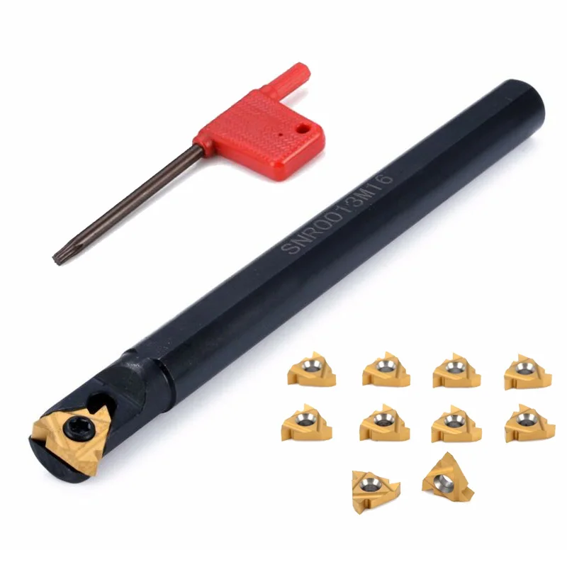 12 шт./компл. 45HRC токарный станок токарный инструмент держатель расточные Бар SNR0013M16+ лезвие+ гаечный ключ