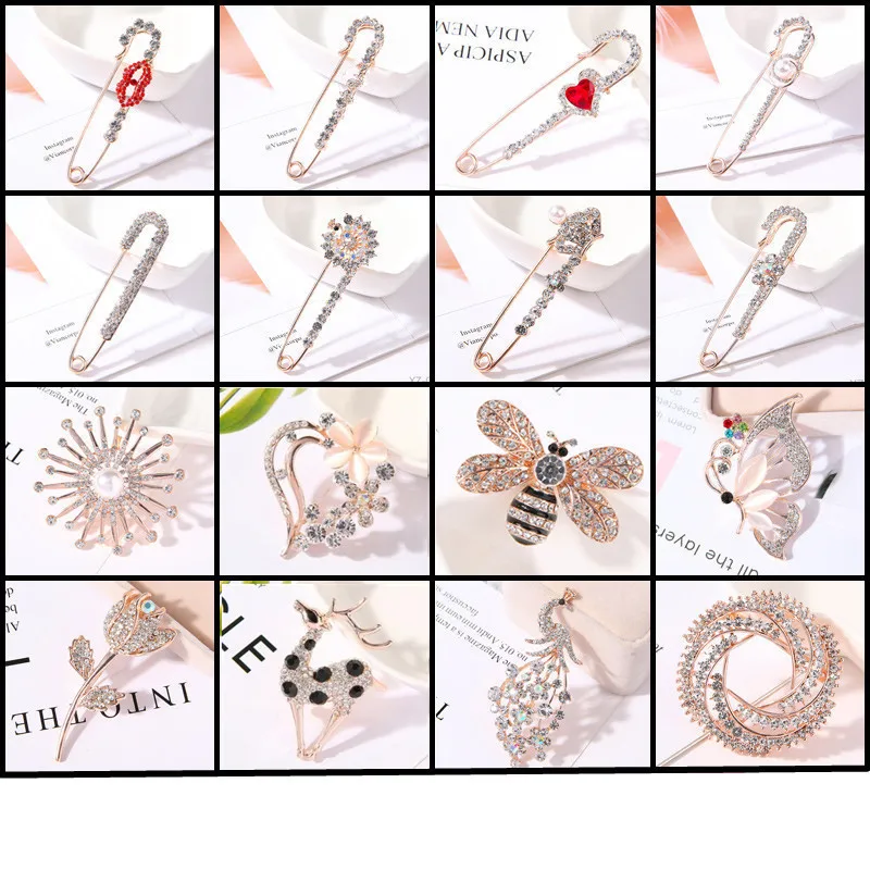 Женская брошь в форме цветка с кристаллами|Булавки и игольницы| |