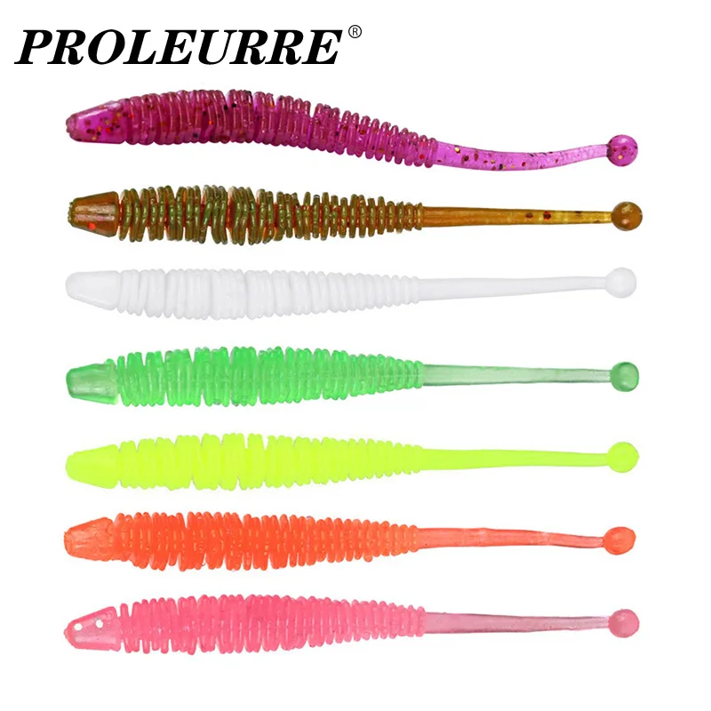 10pcs/Lot Shrimp Smell Jigs Wobblers Fishing Lures 6cm 0.6g Worm Soft Baits With Salt Silicone Artificial Bait Bass Pesca Tackle