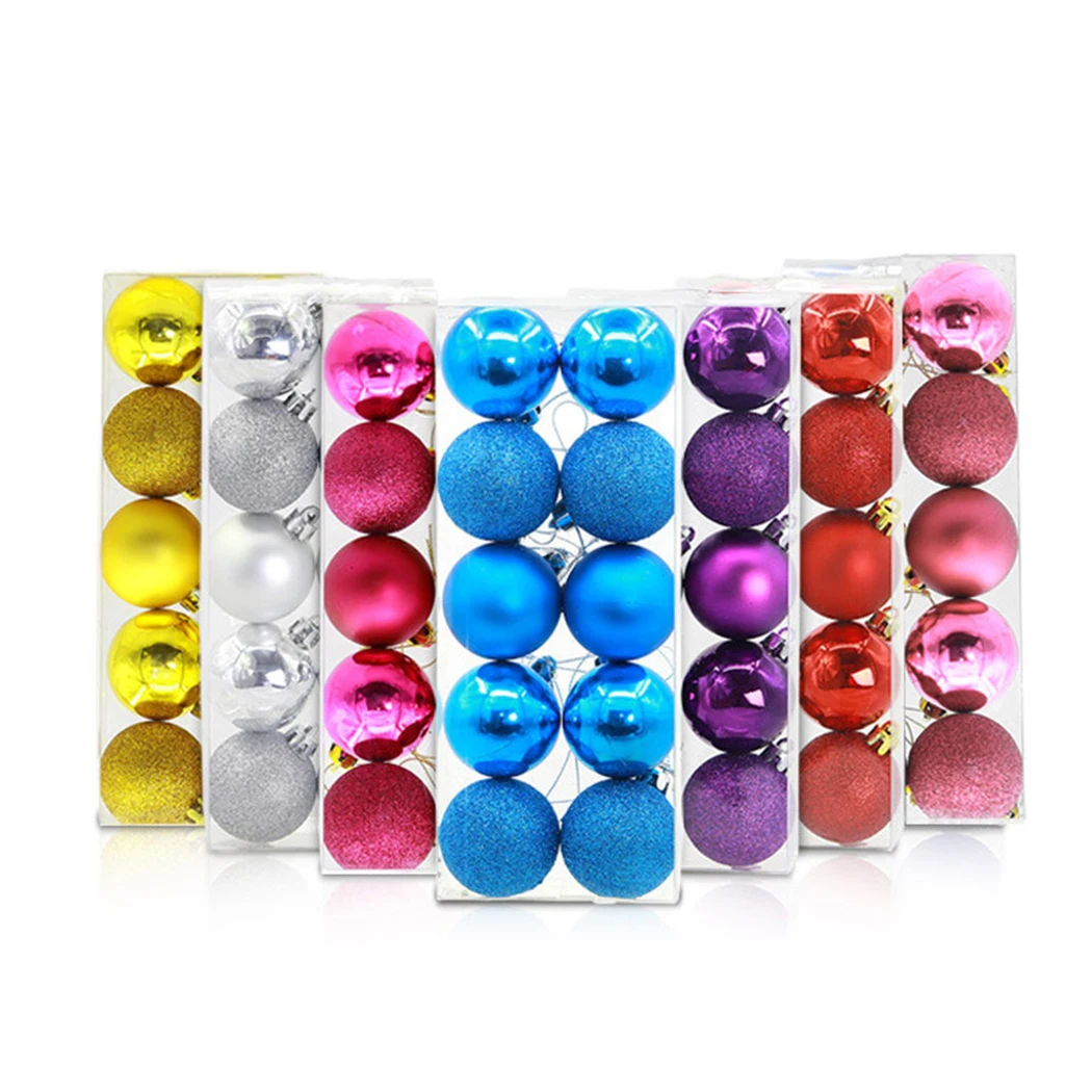 10PCS Christmas Ball Glitter Matte Shiny Ball Ornament Xmas Tree Decoration Party DIY Decoration Supplies For Festival
