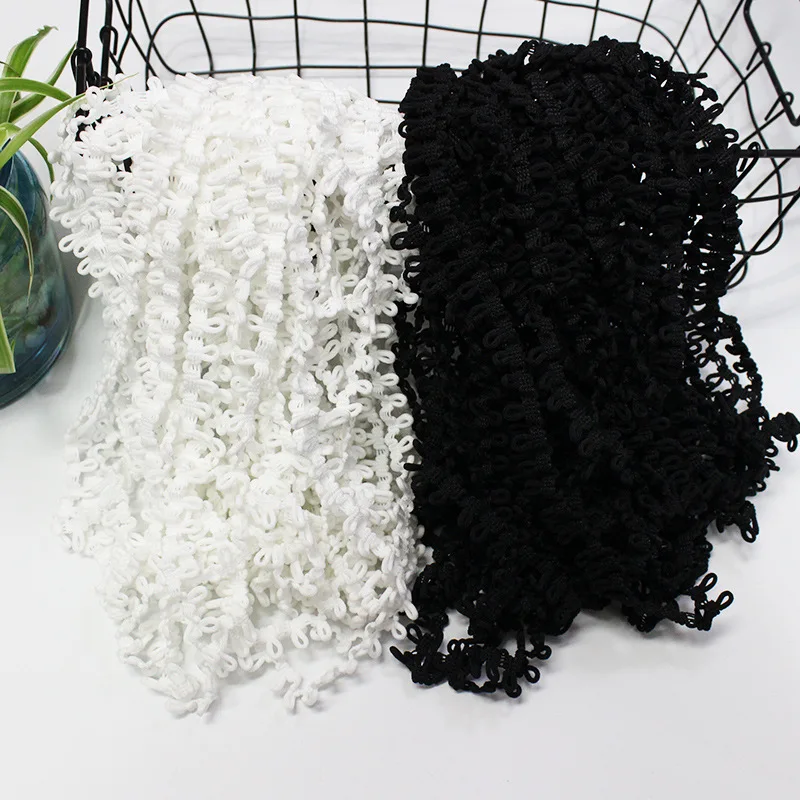 lace ribbon lace garment accessories lace sewing supplies lace accessories lace sewing accessories clothing accessories Elastic Button Loops Trimming Collar Extenders 1.4cm 5yards