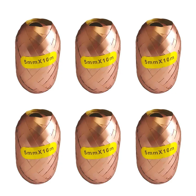 

6pcs 5mm*10m Balloon Rope Foil Balloon Laser White Rose Gold Ribbon Wedding Birthday Party Decoration Air Balloon Wrapping Tape