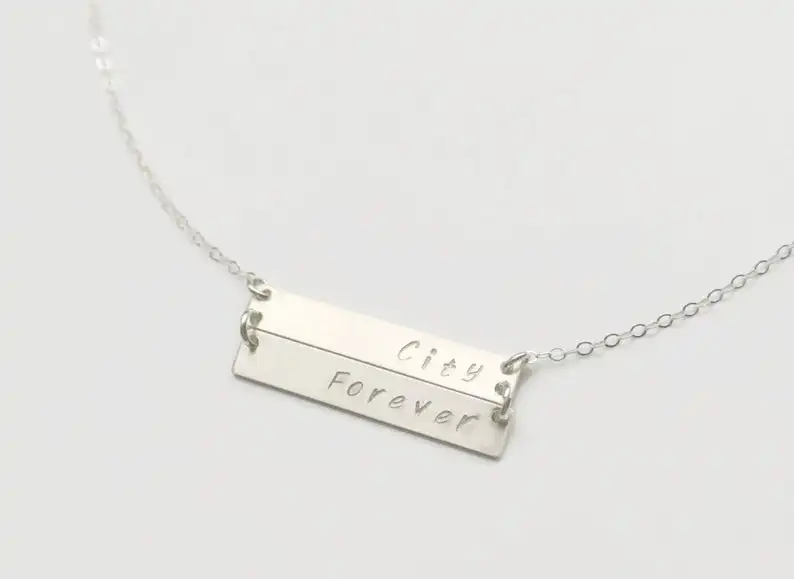 

Personalized 2 3 4 Bar Nameplate Necklace, Multiple bar Necklace Family Necklace, Children's Name Necklace, Christmas Gift