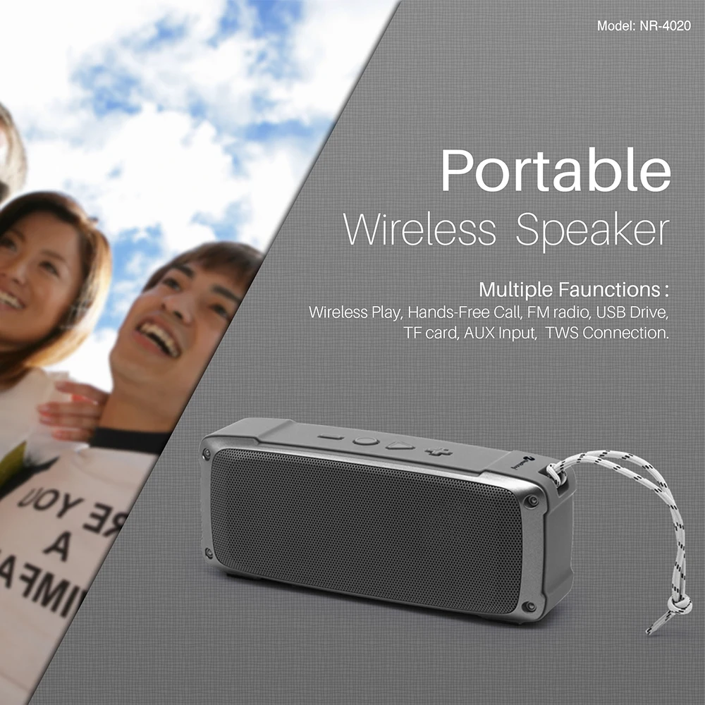 NR-4020 Bluetooth Haut-Parleur En портативный супер бас 3D цифровой звук ГАУТ-Parleur беспроводной внешний динамик el