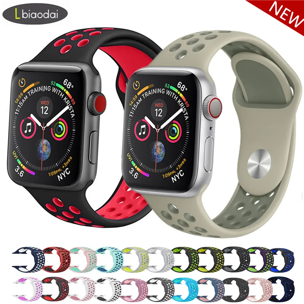 Спортивный ремешок для Apple Watch 42 мм 38 iWatch band 44 40 силиконовый браслет watch 5 4 3 2 1 42/44 |