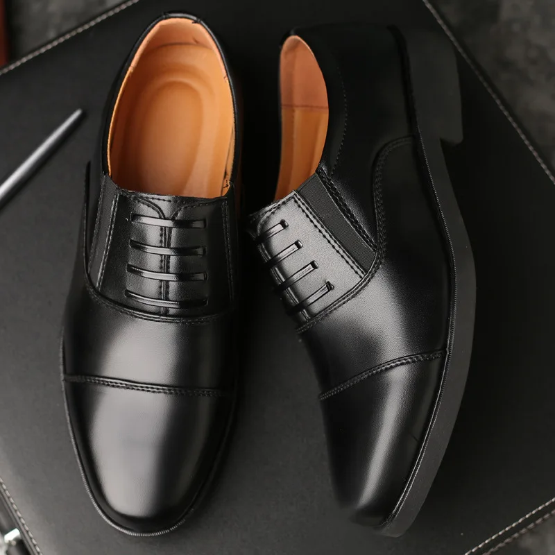 

Spring And Autumn New Style Foot Covering Officers Three Joints Leather Shoes 07b Standard Xiaowei MEN'S SHOES Business Casual S