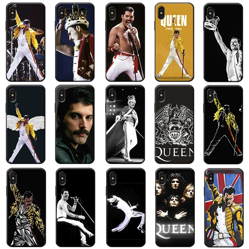 Freddie Mercury Queen band Rock and roll music Soft Silicone Phone Case for iPhone X XS MAX XR 7 8 6 6S plus 5S SE |