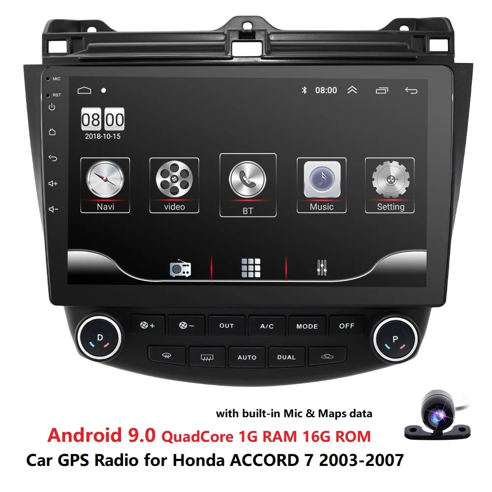 Android 9 0 автомобильный без dvd стерео 10 1 дюймов аудио радио плеер для Honda Accord 7 2003 2007