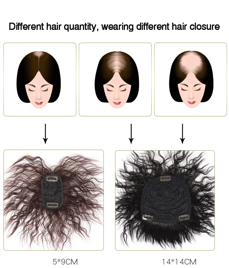 Salonchat заколки для волос Кукуруза борода парик шиньоны Remy человеческие прическа с челкой для женщин человеческие волосы кусок закрытие