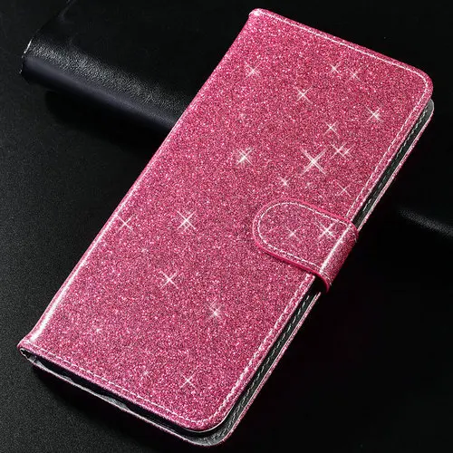 Флип-чехол для телефона Xiao mi Red mi CC9 CC9E mi A1 A2 5X 6X S2 Y2 mi 8 Se Note 4 A3 Go K20 Pro Чехол-кошелек с магнитной застежкой - Цвет: Glitter-Rese Red