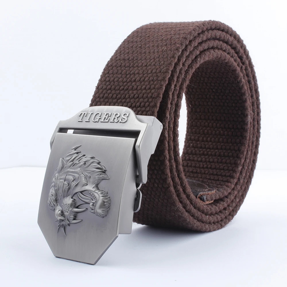 

LTOHEYN 3.8cm Zinc Alloy Buckle Canvas Belt Outdoor Climbing Adventure Outing Training Elastic Canvas Belt Can Be Customized