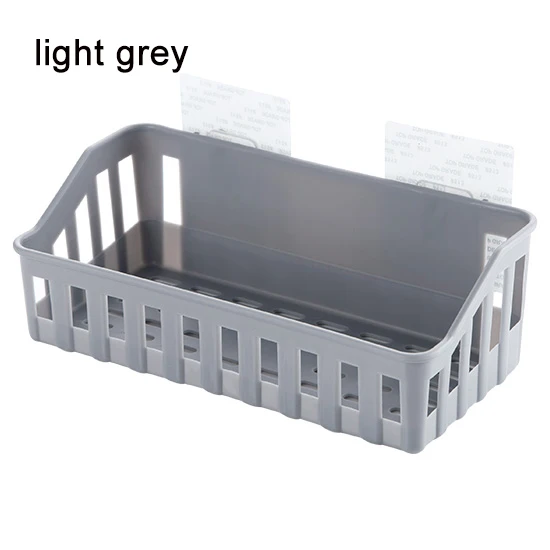 light grey Полка для ванной, клейкая полка для хранения, угловая полка для душа, кухонные украшения для дома, аксессуары для ванной комнаты, стойка для хранения, органайзер, Новинка - Цвет: light grey