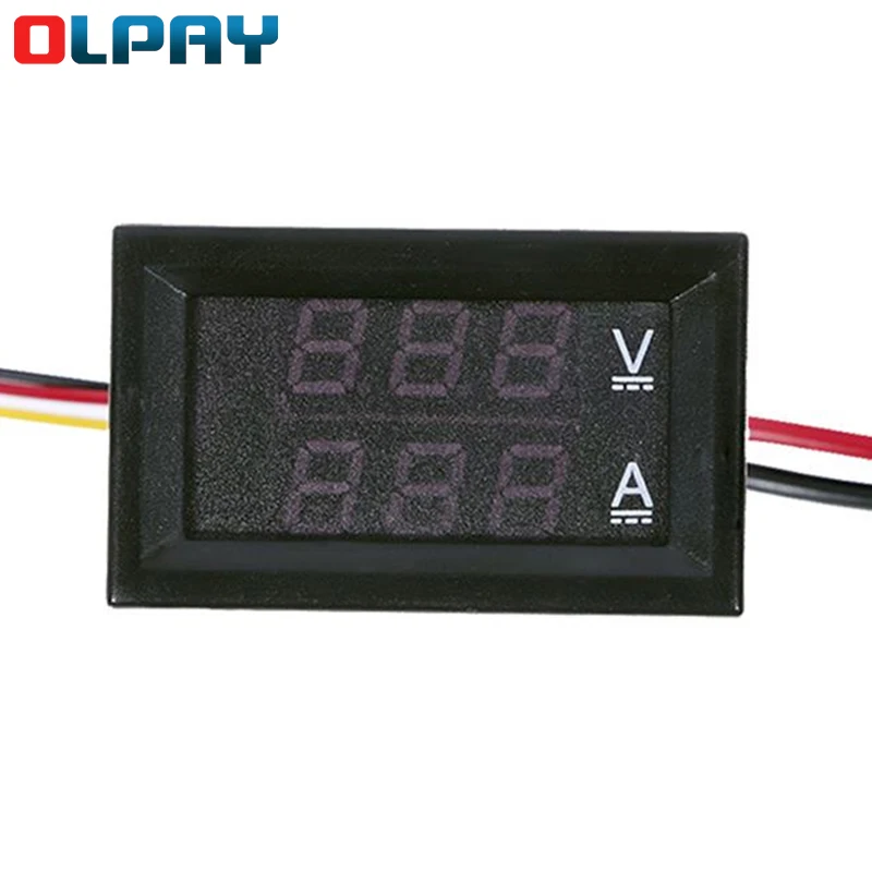 Mini voltímetro Digital, amperímetro, Panel LED de 0,56 pulgadas, CC de 4,5-30V, medidor de corriente de voltaje, pantalla RGB de dos cables
