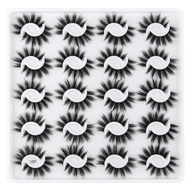 16/20 Pairs Soft 3D Mink Lashes Faux Thick Natural Long False Eyelashes Cosmetic Makeup Tool Extension Eye Lashes