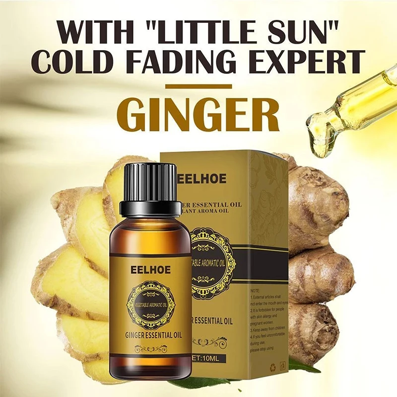 6pcs Natural Ginger Oil Lymphatic Drainage Therapy Anti Aging Plant Essential Promote Metabolism Full Body Slim Massage Oils |