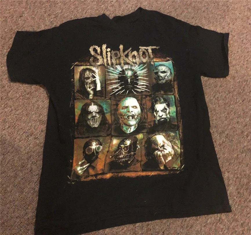Slipknot летняя последняя подставка 2015 Тур Черная футболка средняя Бесплатная